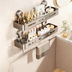 Estantería de baño con ventosas, montaje en pared