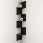 Estantería de esquina de pared moderna con diseño que ahorra espacio