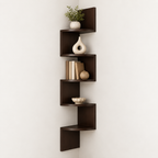 Estantería de esquina de pared moderna con diseño que ahorra espacio