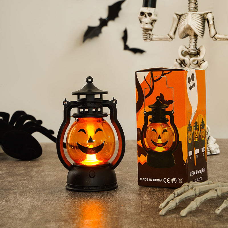 Farol de calabaza LED decorativo con luz parpadeante para Halloween a pilas