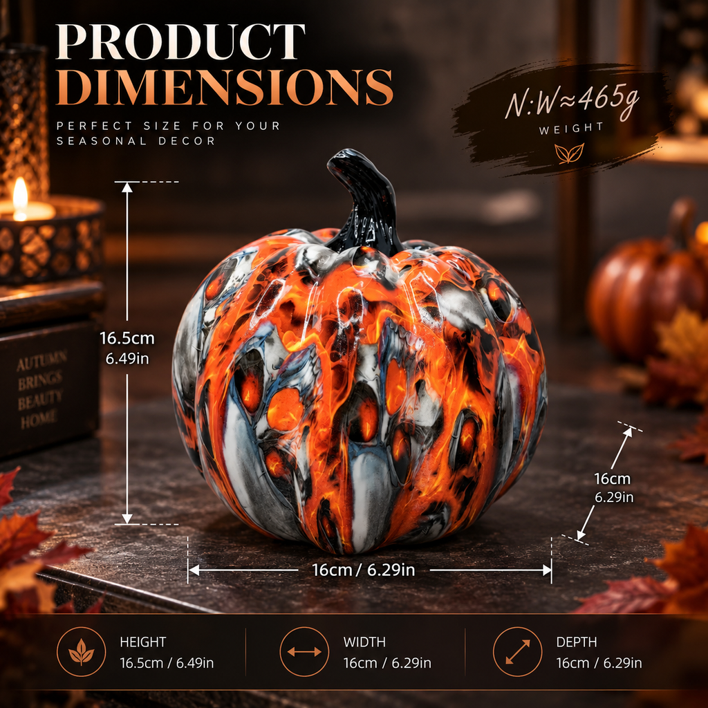 Figura decorativa de calabaza de resina