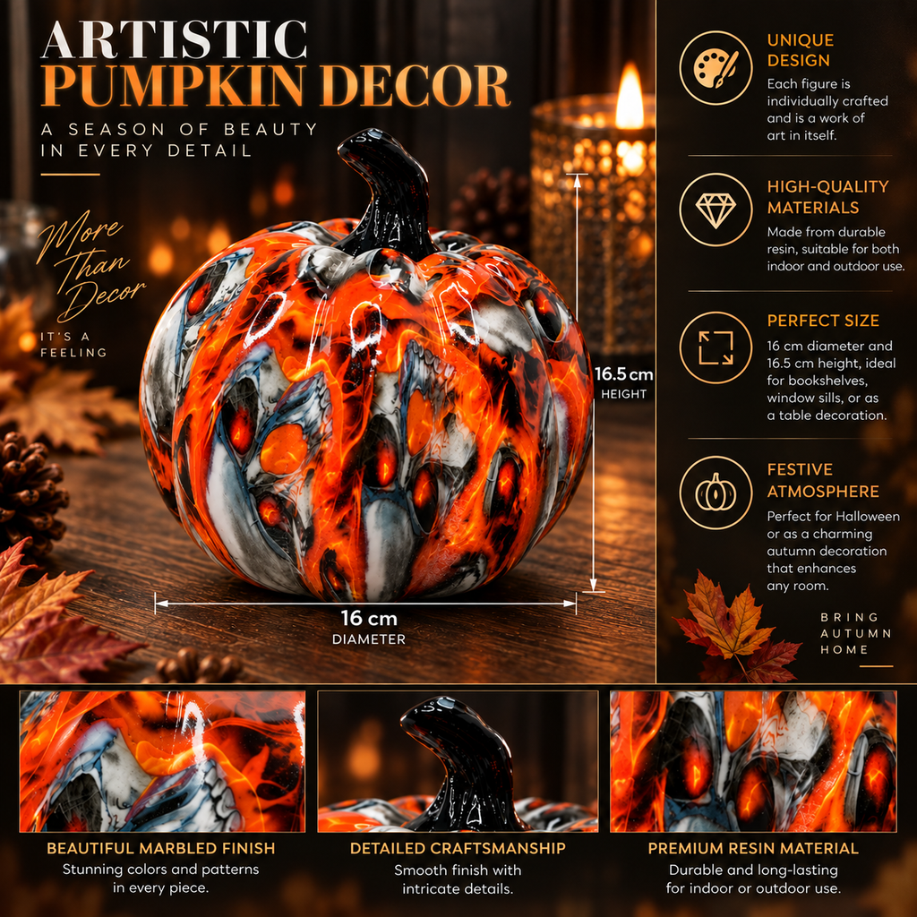 Figura decorativa de calabaza de resina