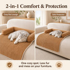 Funda de sofá de pana con 3 lados para perros y gatos – Protector antideslizante con bordes acolchados para sofás y sill