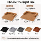 Funda de sofá de pana con 3 lados para perros y gatos – Protector antideslizante con bordes acolchados para sofás y sill