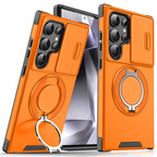 Funda para Samsung Galaxy Serie S con anillo magnético, soporte y tapa deslizante para cámara, antigolpes y compatible c