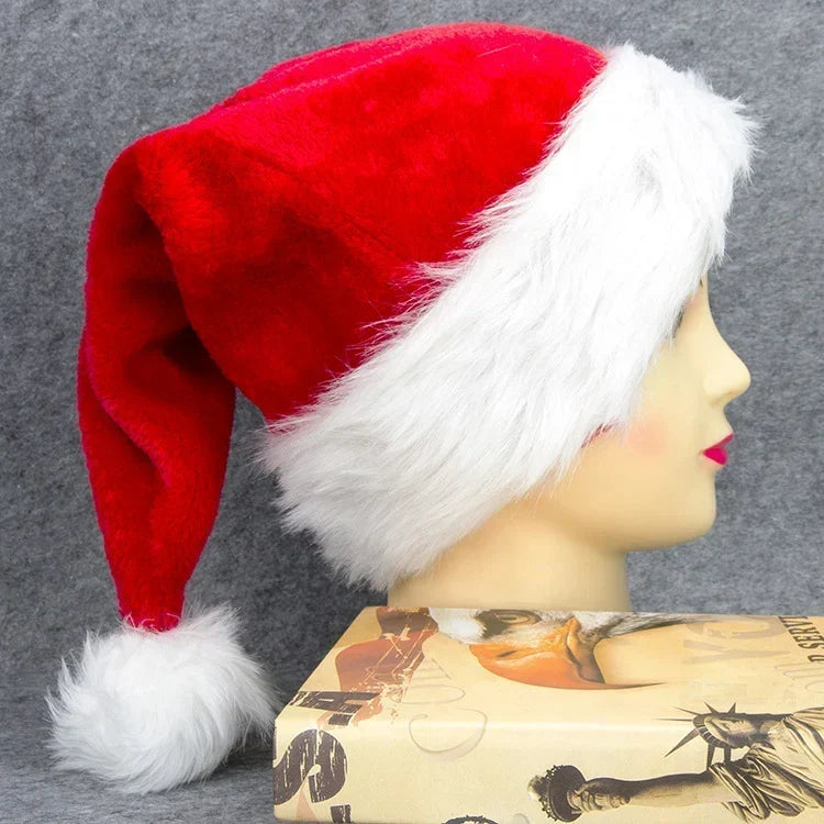Gorro de Navidad de forro polar suave con ribete de piel sintética