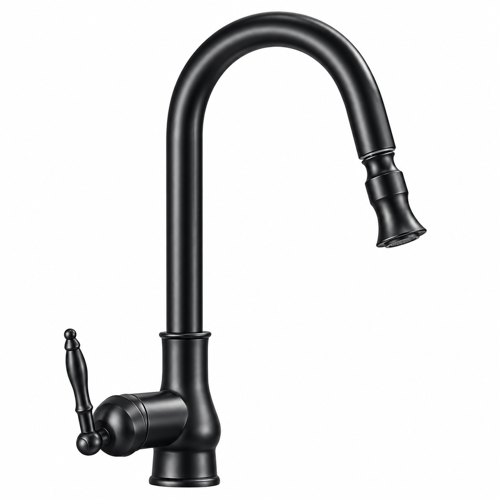 Grifo de cocina extraíble con rociador flexible y diseño abatible