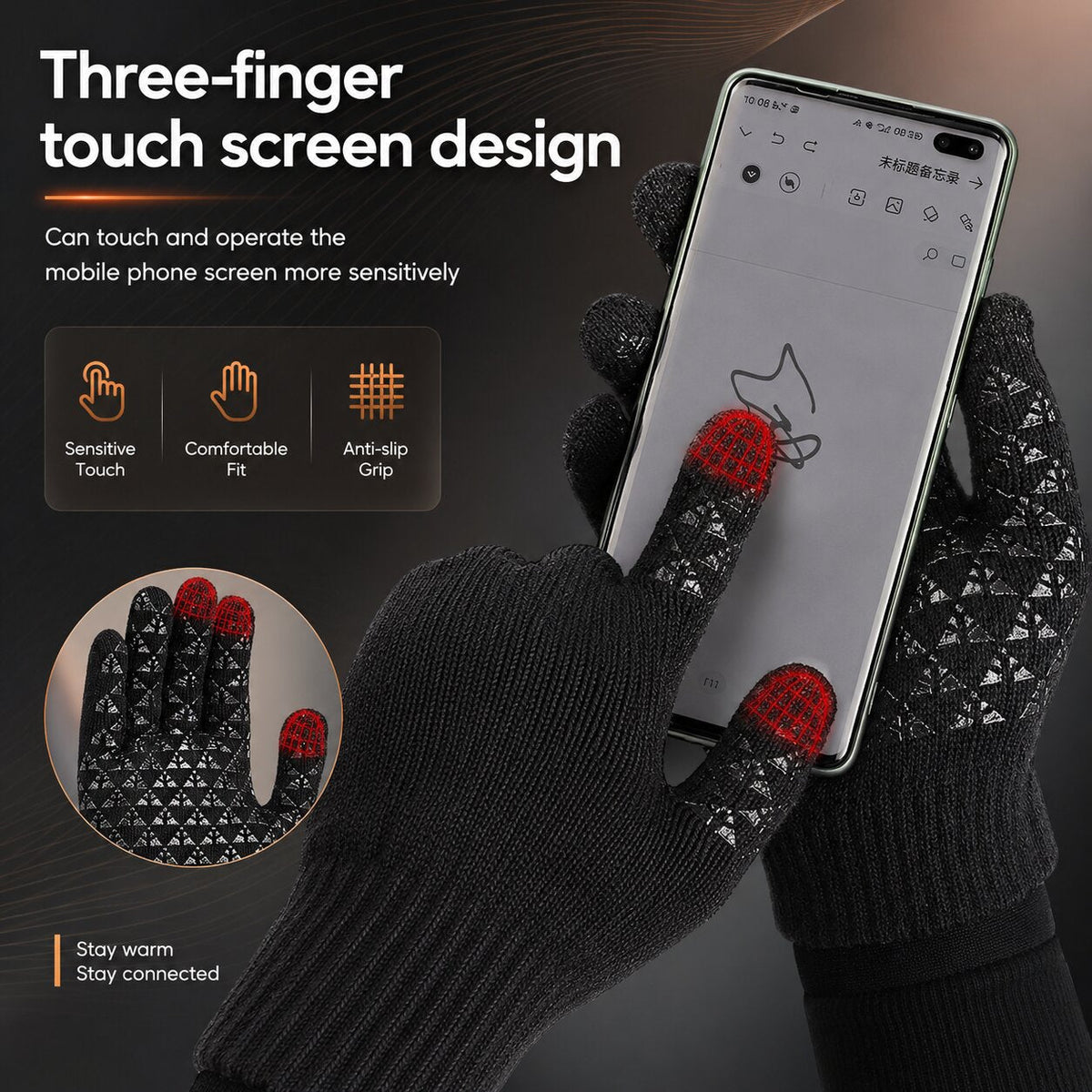 Guantes calefactables con pantalla táctil | Thermogrip