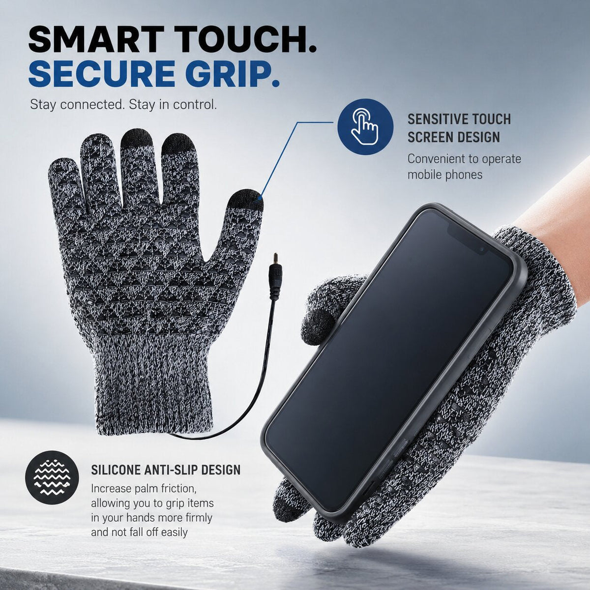 Guantes calefactables con pantalla táctil | Thermogrip