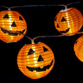 Guirnalda de luces LED con calabazas de Halloween, impermeable para exterior, decoración de porche, jardín y fiestas