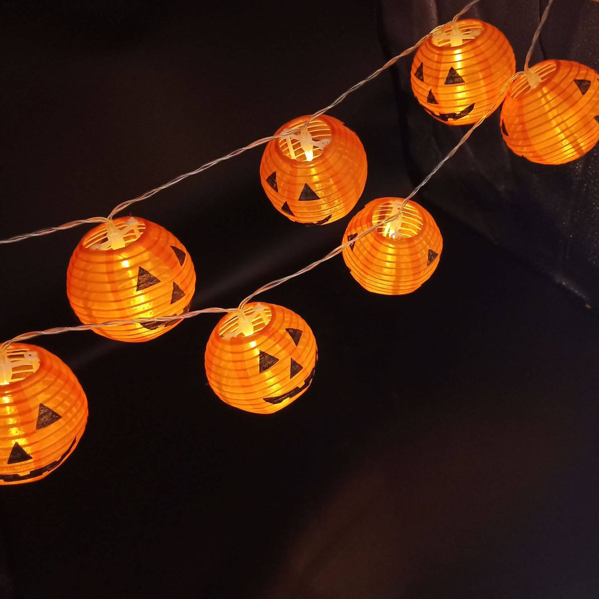 Guirnalda de luces LED con calabazas de Halloween, impermeable para exterior, decoración de porche, jardín y fiestas