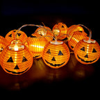 Guirnalda de luces LED con calabazas de Halloween, impermeable para exterior, decoración de porche, jardín y fiestas