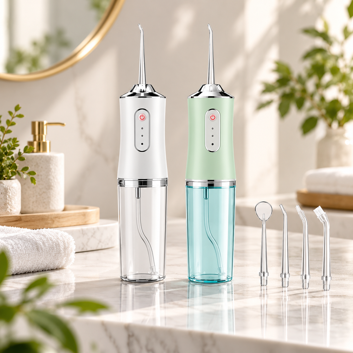 Irrigador dental inalámbrico recargable con boquillas reemplazables