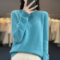 Jersey de cachemir de cuello redondo para mujer - Estilo pullover