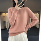 Jersey de cachemir de cuello redondo para mujer - Estilo pullover