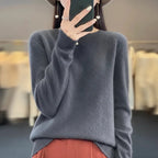 Jersey de cachemir de cuello redondo para mujer - Estilo pullover
