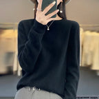 Jersey de cachemir de cuello redondo para mujer - Estilo pullover