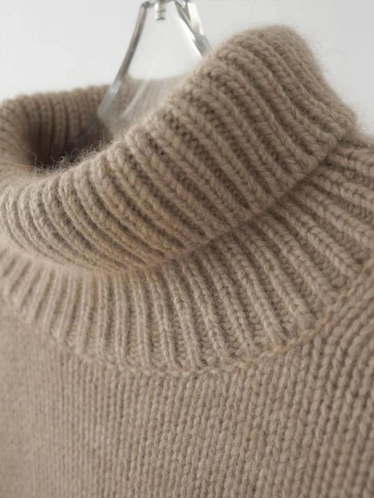 Jersey de cuello alto de cachemir para mujer