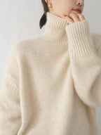 Jersey de cuello alto de cachemir para mujer