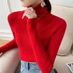 Jersey de cuello alto de cachemir para mujer – corte ajustado