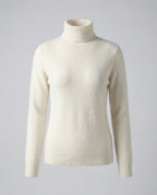 Jersey de cuello alto de cachemir suave para mujer