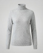 Jersey de cuello alto de cachemir suave para mujer