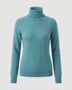 Jersey de cuello alto de cachemir suave para mujer