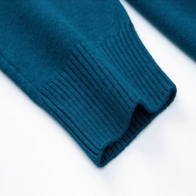 Jersey de cuello alto para hombre de punto fino con cuello vuelto acanalado, puños y bajo acanalados, 6 colores, tallas 