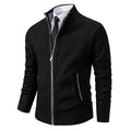 Jersey de lana merina con cremallera completa y cuello alto para hombre
