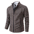 Jersey de lana merina con cremallera completa y cuello alto para hombre