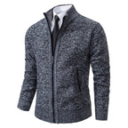Jersey de lana merina con cremallera completa y cuello alto para hombre