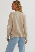 Jersey con apliques de fantasmas para mujer - Jersey de manga larga acogedor