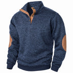 Jersey de punto con cuello alto y botonadura para hombre
