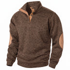 Jersey de punto con cuello alto y botonadura para hombre