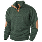 Jersey de punto con cuello alto y botonadura para hombre