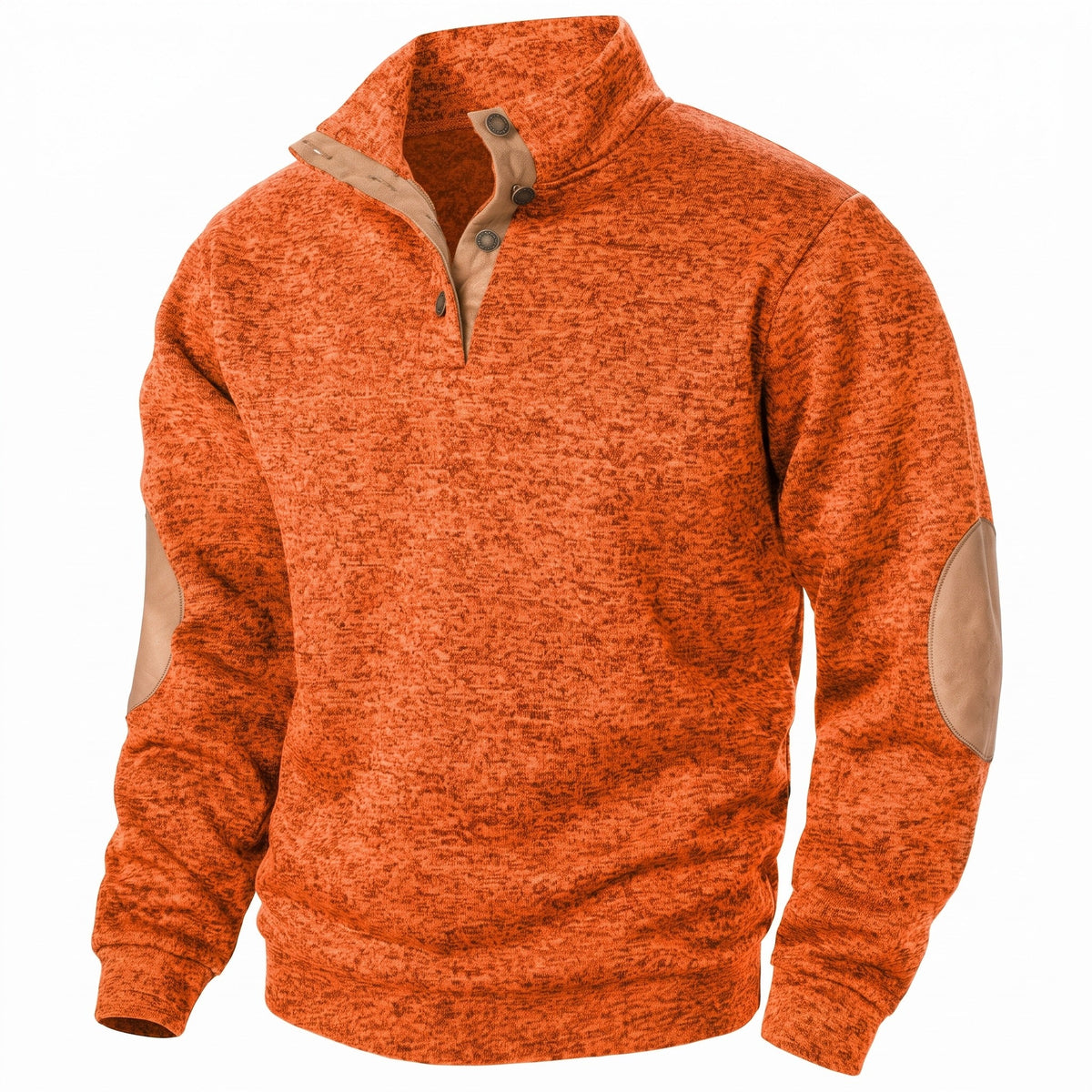 Jersey de punto con cuello alto y botonadura para hombre