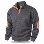 Jersey de punto con cuello alto y botonadura para hombre