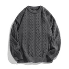 Jersey unisex de punto trenzado con corte holgado y bajo acanalado