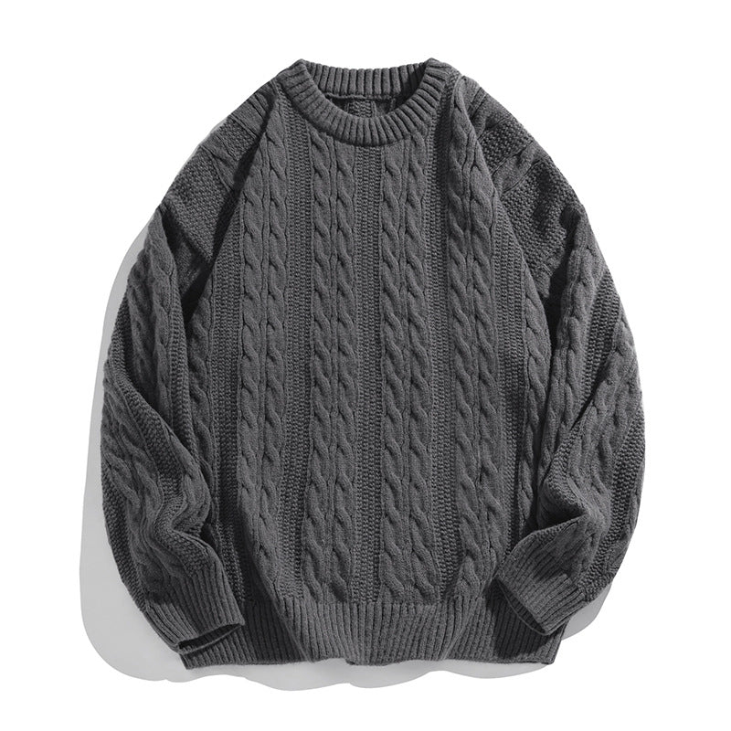 Jersey unisex de punto trenzado con corte holgado y bajo acanalado