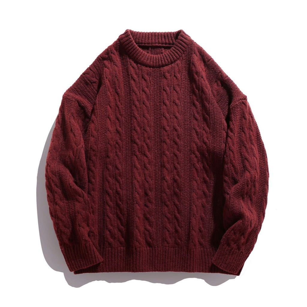 Jersey unisex de punto trenzado con corte holgado y bajo acanalado