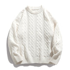 Jersey unisex de punto trenzado con corte holgado y bajo acanalado