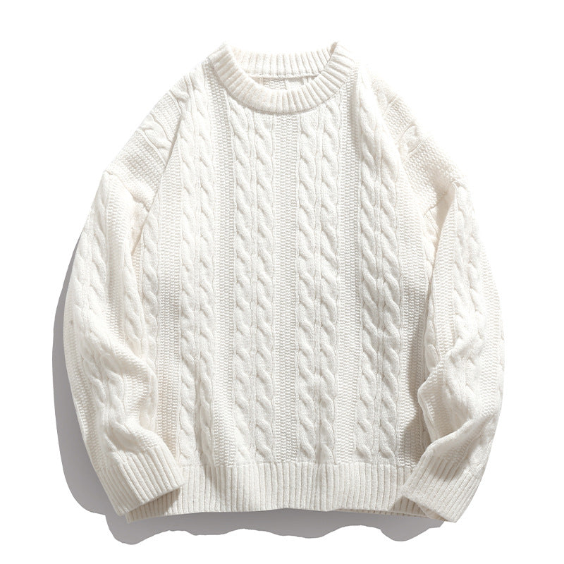 Jersey unisex de punto trenzado con corte holgado y bajo acanalado
