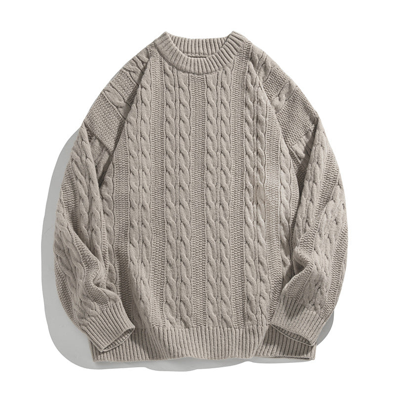 Jersey unisex de punto trenzado con corte holgado y bajo acanalado