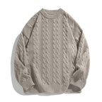 Jersey unisex de punto trenzado con corte holgado y bajo acanalado