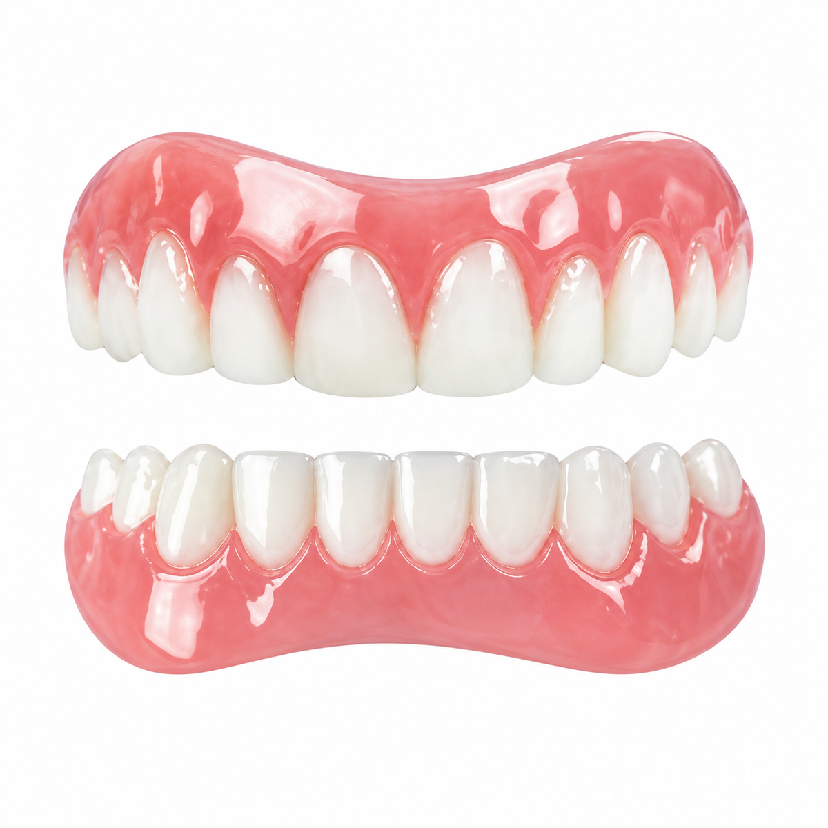Juego de dentadura de silicona flexible con piezas superior e inferior separadas para adultos
