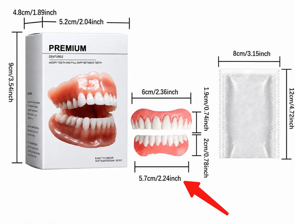Juego de dentaduras de grado médico moldeables por calor (superior e inferior)
