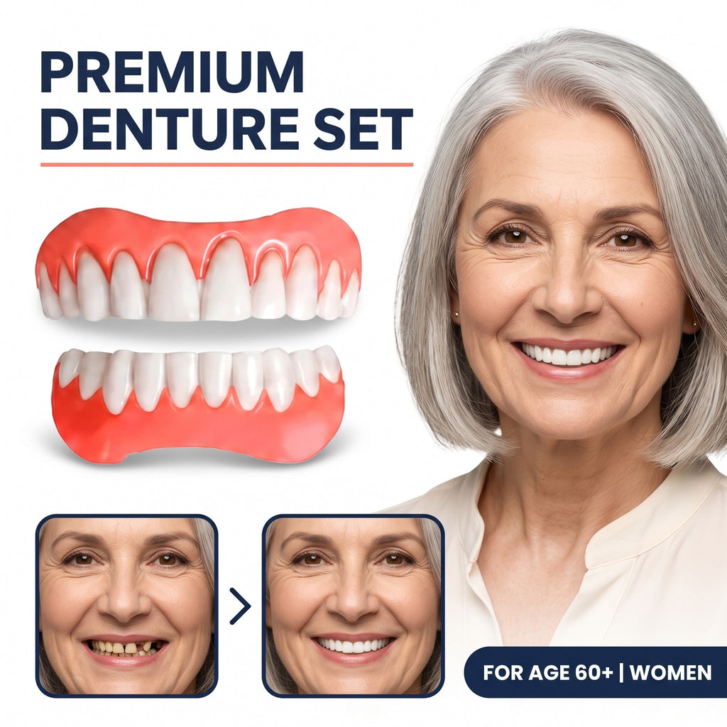 Juego de dentaduras de grado médico moldeables por calor (superior e inferior)