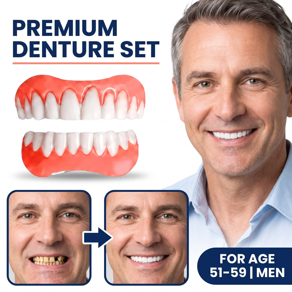 Juego de dentaduras de grado médico moldeables por calor (superior e inferior)