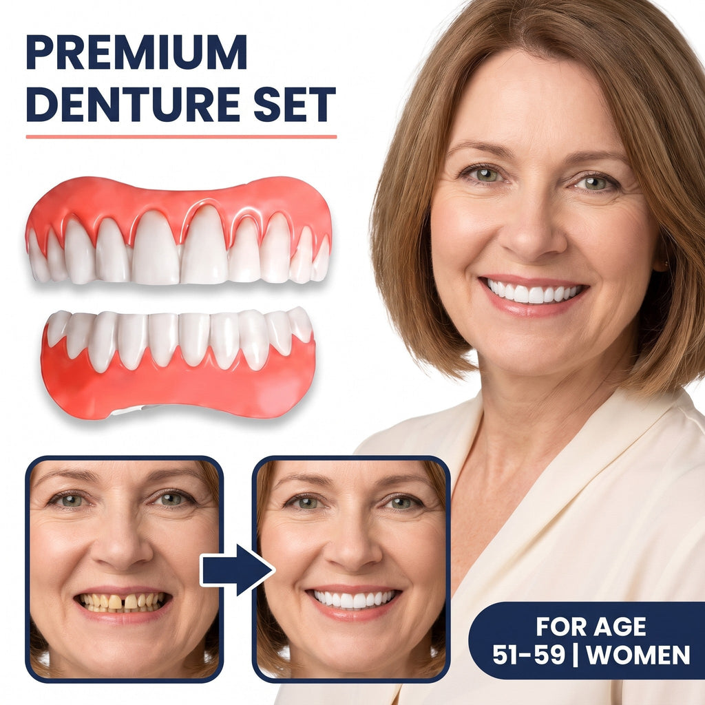 Juego de dentaduras de grado médico moldeables por calor (superior e inferior)