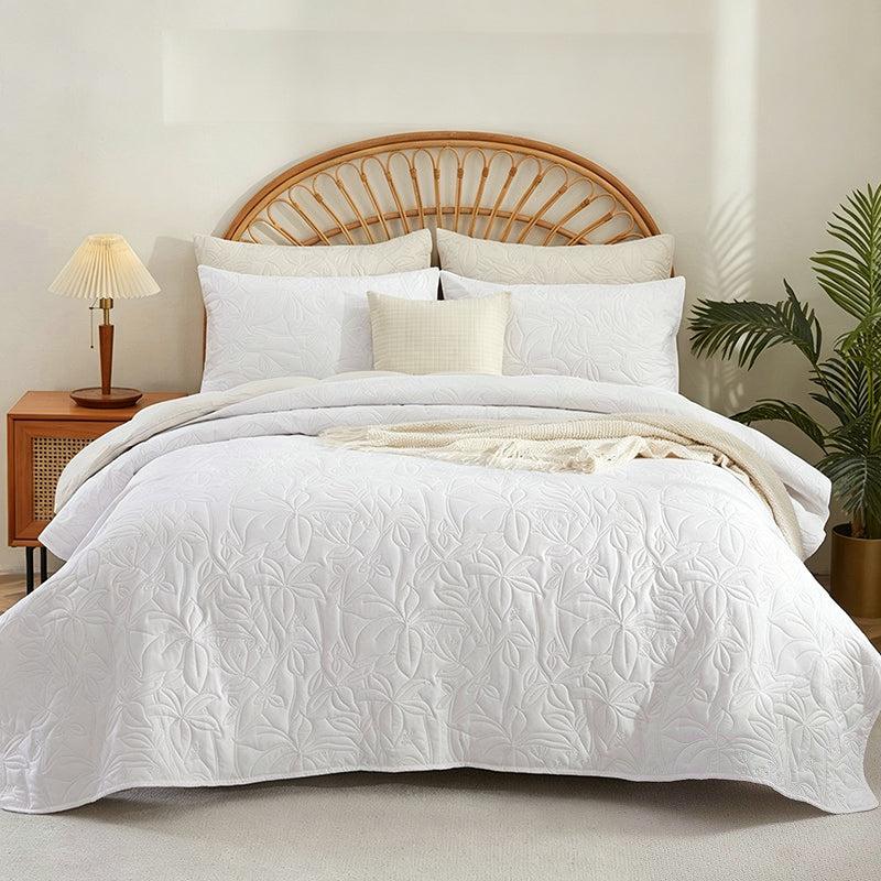 Juego de ropa de cama de algodón de 4 piezas - Patrón floral suave en 6 colores